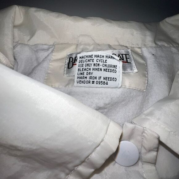 Vintage 90s White Windbreaker Women 1X Lined Grandmacore Y2K Jacket Snap Buttons - Picture 8 of 10